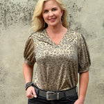 Animal Print 3/4 Top - Annie Jack TX