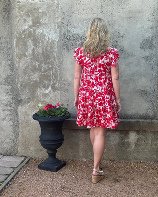 Scarlet Bloom Tiered Ruffle Mini Dress - Annie Jack TX