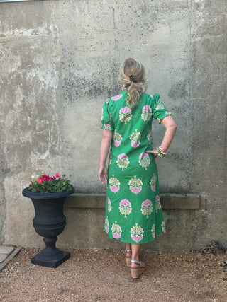 Emerald & Rose Ruffle Neck Floral Maxi Dress - Annie Jack TX