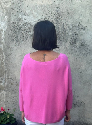 Peony Pink Lightweight 3/4 Sleeve Knit - Annie Jack TX