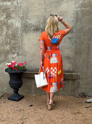 Tropical Citrus V - Neck Maxi Dress - Annie Jack TX