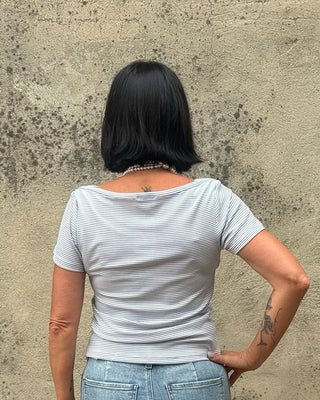 Boat Neck Striped Top - Annie Jack TX