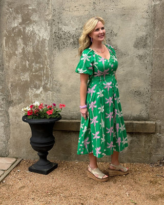 Palm Island Cinched Midi Dress - Annie Jack TX
