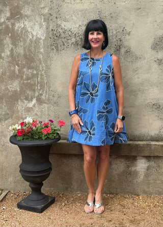 The Bloom Embroidered Sleeveless Shift Dress - Annie Jack TX