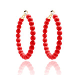 Matte Beaded Hoop Earring - Annie Jack TX