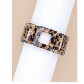 Square Stretch Leopard Bracelet - Annie Jack TX