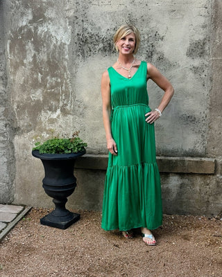 Emerald Coast V - Neck Tiered Maxi Dress - Annie Jack TX