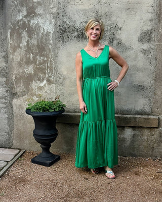 Emerald Coast V - Neck Tiered Maxi Dress - Annie Jack TX