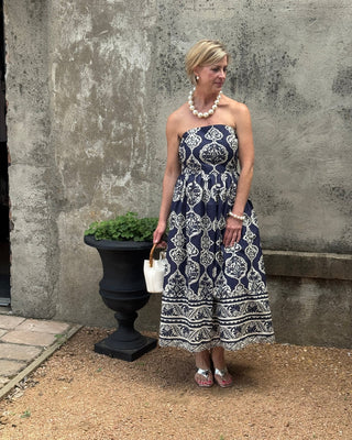 Strapless Floral Print Dress - Annie Jack TX