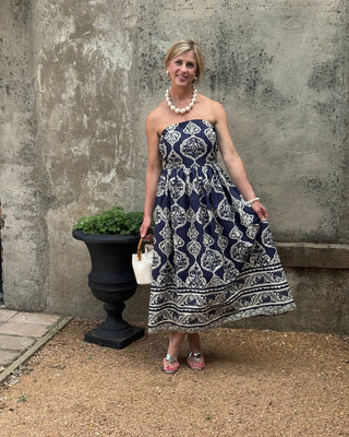 Strapless Floral Print Dress - Annie Jack TX