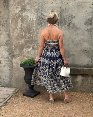 Strapless Floral Print Dress - Annie Jack TX