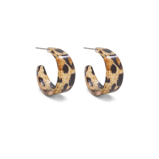 Small Resin Leopard Hoop Earring  E2789 - Annie Jack TX