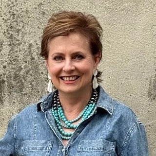Five Strand Turquoise & Silver Bead Necklace - Annie Jack TX
