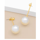 Gold Bead  Pearl Straight Drop Earring  E2682 - Annie Jack TX