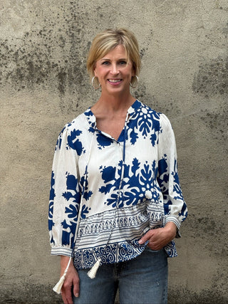 Peplum Floral Print Top - Annie Jack TX