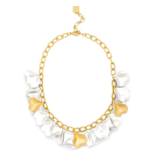 Metallic Resin Petal Collar Link Necklace - Annie Jack TX