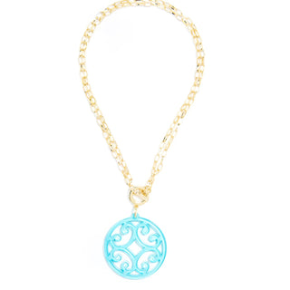 Acrylic Scroll Pendant Necklace - Annie Jack TX