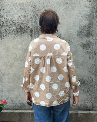 Sunny Sands Polka Dot Cotton Button Down - Annie Jack TX
