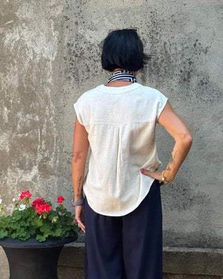 Breezy Linen V-Neck Top - Annie Jack TX