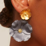 Mixed Metallic Double Flower Earring - Annie Jack TX