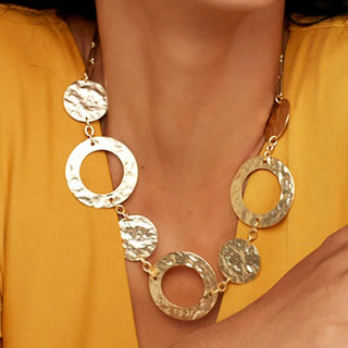 Hammered Circle Collar Necklace - Annie Jack TX