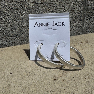 Hammered Silver Hoop Earring