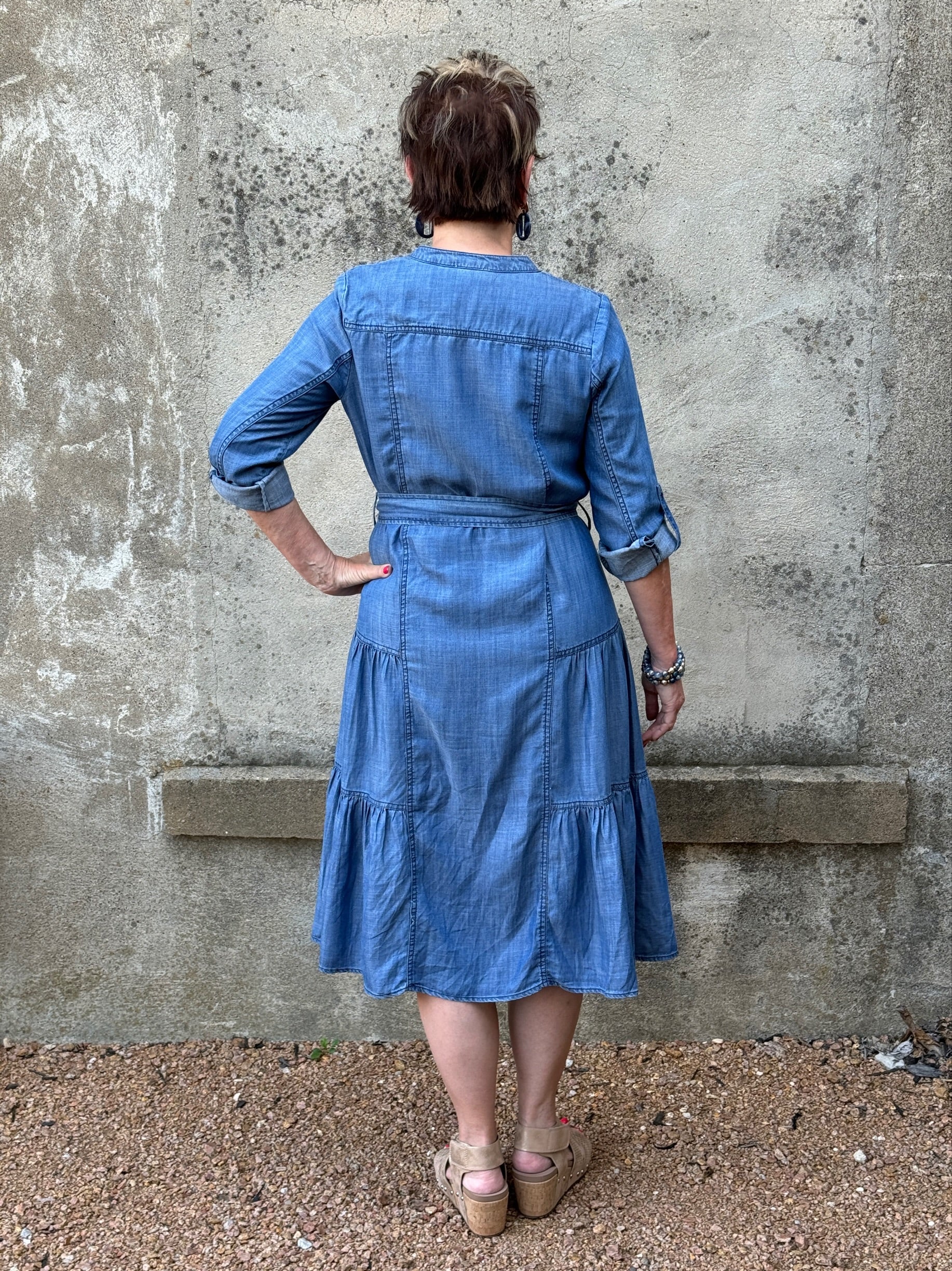 Chambray Buttondown Dress - Annie Jack TX