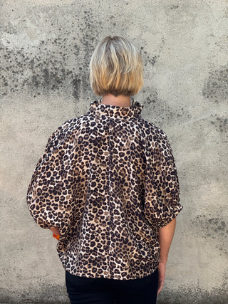Cheetah Print with Stripe Detail Top - Annie Jack TX