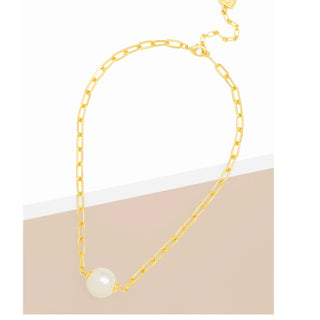 Pearl Charm Link Collar Necklace - Annie Jack TX