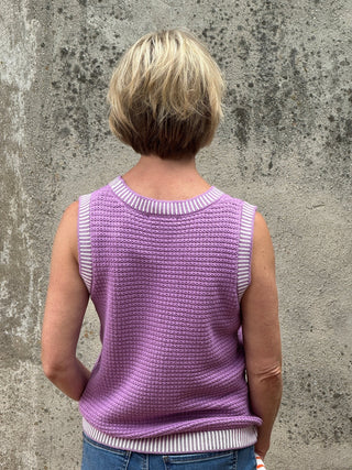 Orchid Waffle Knit Sleeveless Sweater - Annie Jack TX
