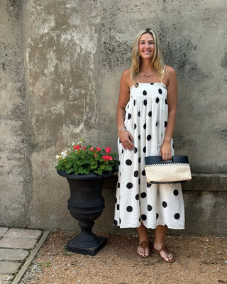 smocked top maxi dress Beckie in Off White M / Off White fitted appearance Smocked Top Striped Maxi Dress