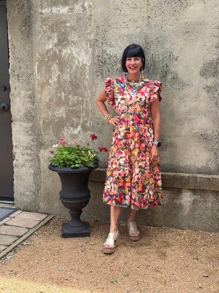 Sienna Tiered Floral Midi Dress