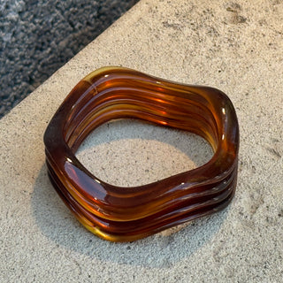 Amber Wave Resin Stacked Bracelets - Set of 4 - Annie Jack TX