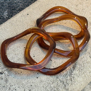 Amber Wave Resin Stacked Bracelets - Set of 4 - Annie Jack TX