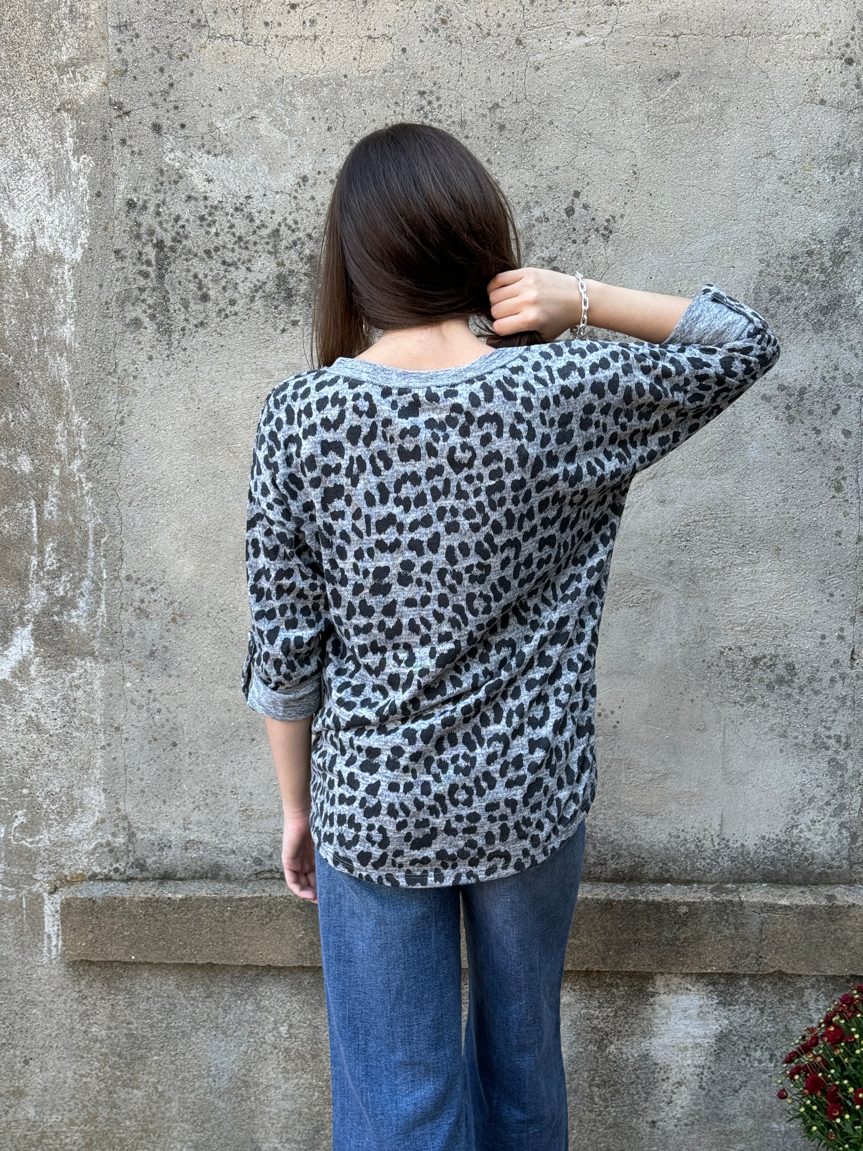 Leopard Scoop Neck Top - Annie Jack TX