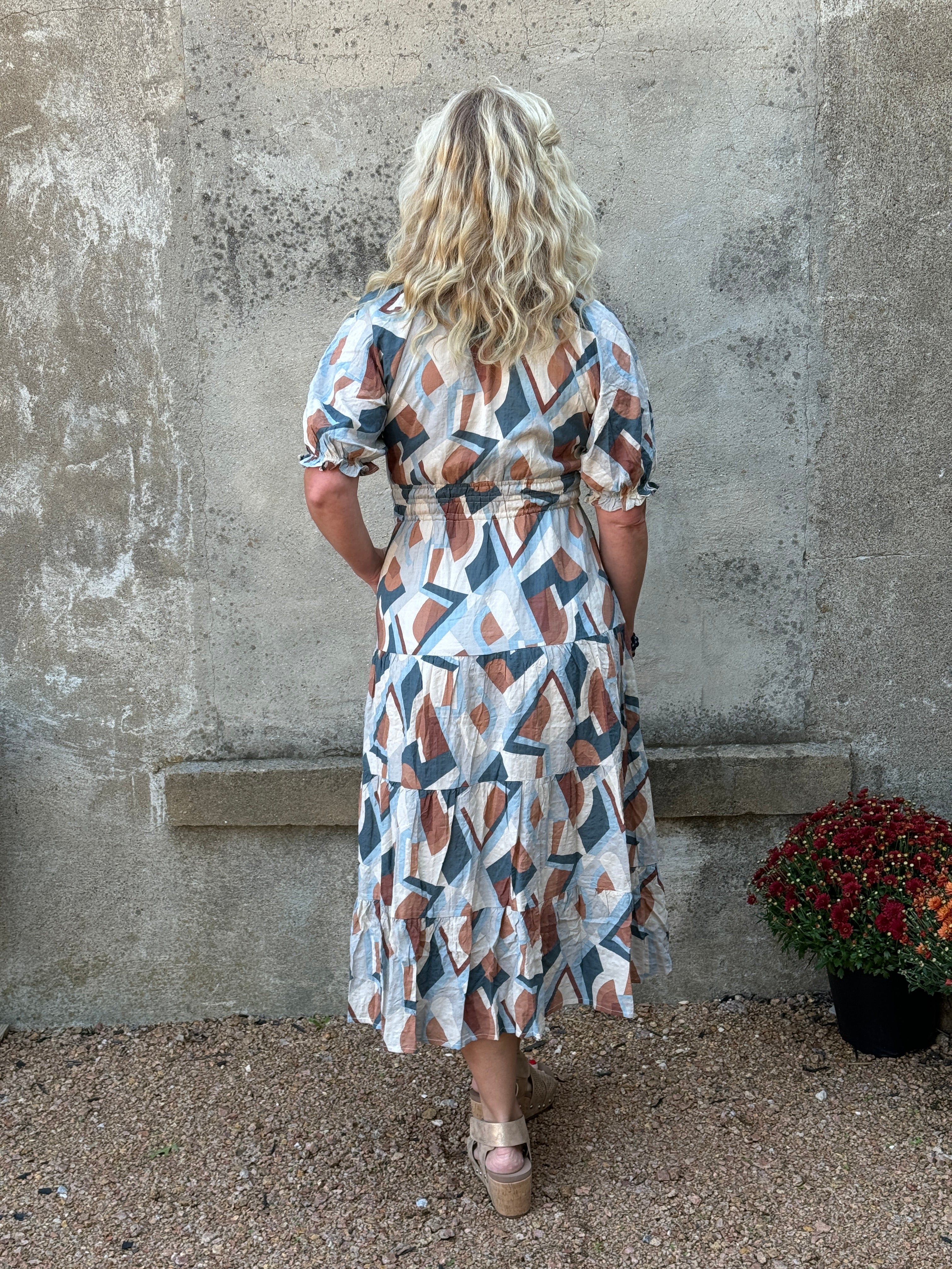 Geometric Midi Dress - Annie Jack TX