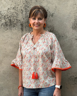 Clementine Floral Tassel Blouse - Annie Jack TX