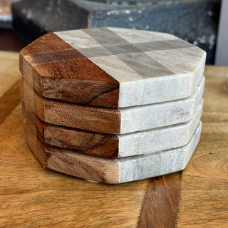 Leopold Marble and Wood Coasters - Annie Jack TX