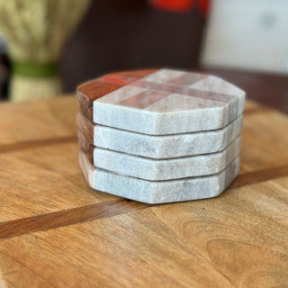 Leopold Marble and Wood Coasters - Annie Jack TX