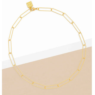 Elongated Thin Paperclip Link Necklace - Annie Jack TX