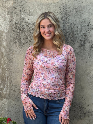 Garden Sheer Floral Mesh Layering Top - Annie Jack TX