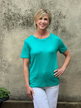 Short Sleeve Solid Top - Annie Jack TX