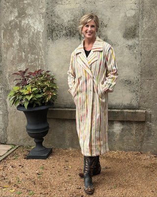 Multi Color Button Down Coat - Annie Jack TX