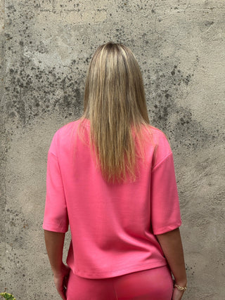 Athleisure Drop Shoulder Short Sleeve Top - Annie Jack TX