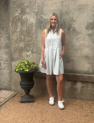 Front Zip Athleisure Pleated Dress - Annie Jack TX
