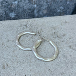 Matte Silver Wave Hoop Earing - Annie Jack TX