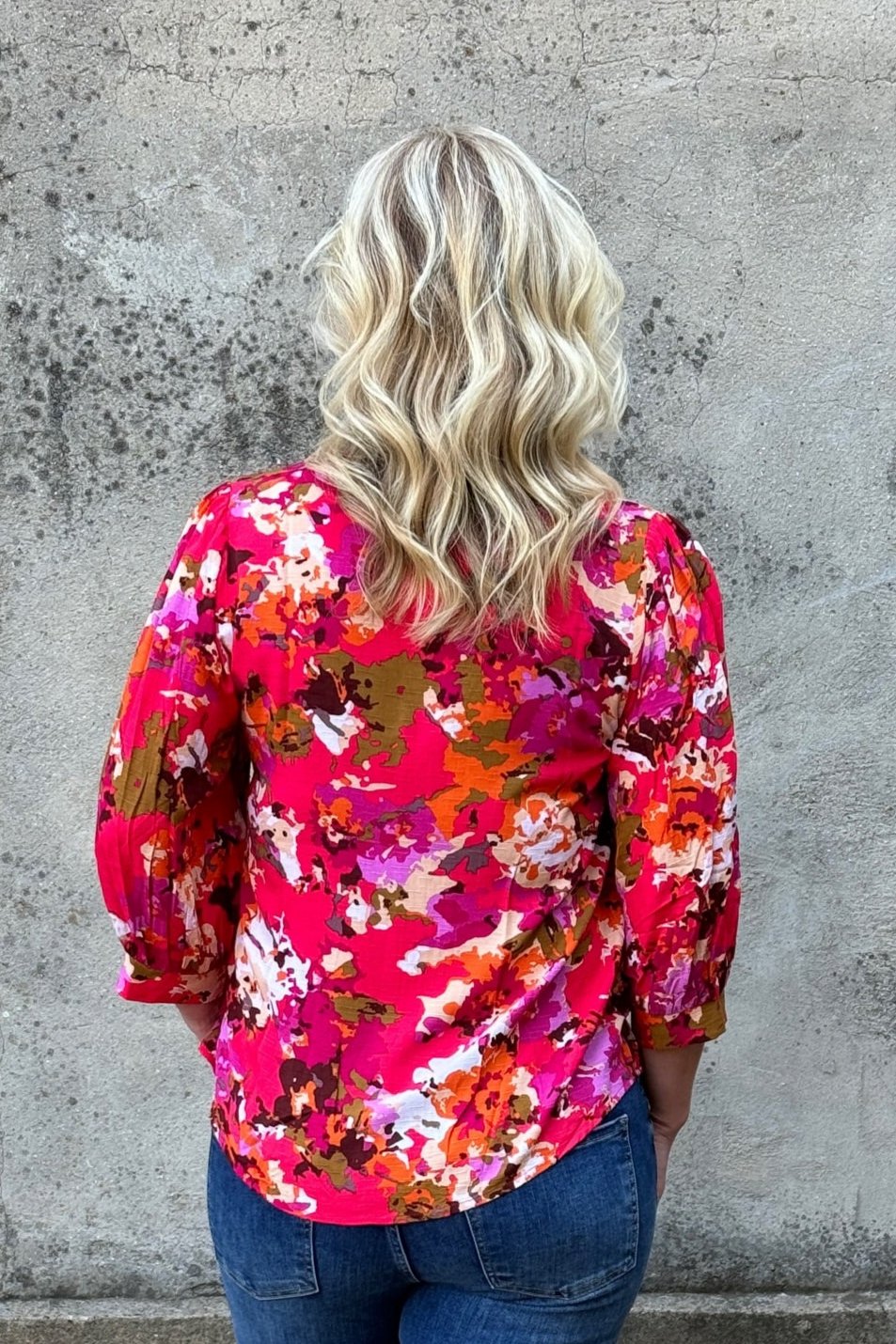 Floral V Neck Top - Annie Jack TX