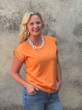Pleated Short Sleeve Top - Annie Jack TX