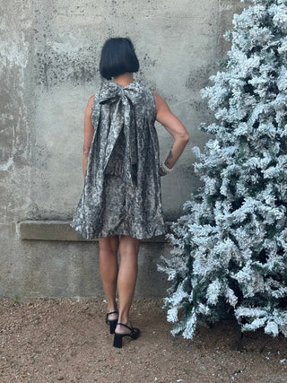 Jacquard Pattern High Neckline Dress - Annie Jack TX