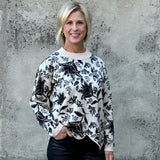 Jacquard Sweater Black & Cream - Annie Jack TX